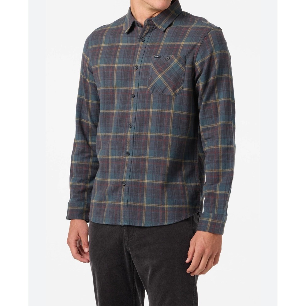 ONeill‎ Redmond Plaid Flannel Shirt Mens Medium Blue Red FA5104209 NEW